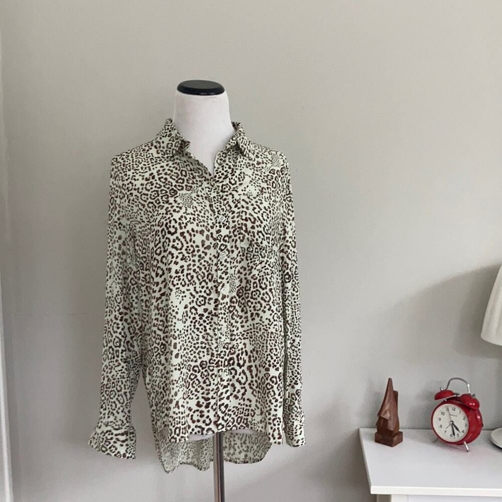 Velvet Heart Animal Print Buttondown, Size S